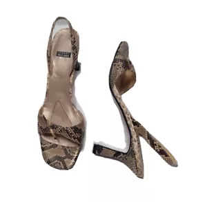 Stuart Weitzman hochhackige Sandalen Größe 9,5 Schlangenhaut Python braun schwarz Fersenriemen - Bild 1 von 8