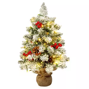 Mini Künstlicher Weihnachtsbaum Tannenbaum Beleuchtet Geschmückt Christbaum 55cm - Bild 1 von 12