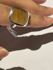 Natural Rutile Quartz 925 Sterling Silver Ring, size N & 7.9g 🌼❤️ - Picture 1 of 7