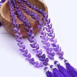 AAA+ Amethyst Teardrop Tulip Flower Buds ~ Diagonal Drill Briolette 6inch Strand - Picture 1 of 7
