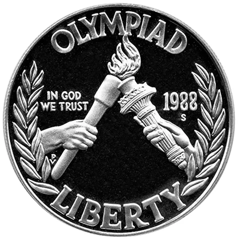 1988 Olympic Proof Commemorative 90% Silver Dollar US Coin Cover