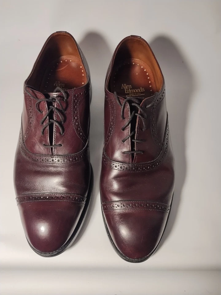 Zapato Allen Edmonds Van Ness Coñac Oxford Cuero Puntera. Talla EE. UU. 10. Hecho en USA Foto 1 de 4