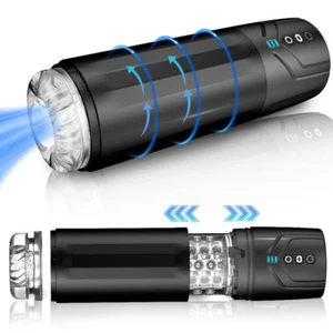 Automatic Handsfree Male Masturbators Telescopic Sucking Cup Stroker Lubricants - Picture 1 of 18