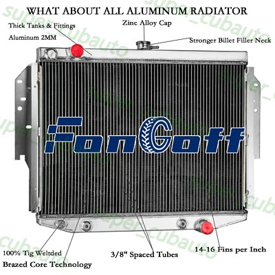 4 Row Radiator Fit 1977-89 Dodge Diploma 77-1981 Chrysler LeBaron 81-83 Imperial Foto 1 de 4