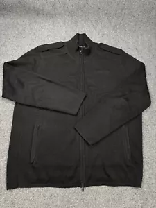 American Airlines Sweater Mens XL Black Full Zip Cardigan Epaulets Wool Blend - Picture 1 of 24
