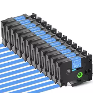 Compatible for Brother P-Touch Label Maker TZ TZe 545 Tape Cartridges Blue 12PCS - Picture 1 of 11