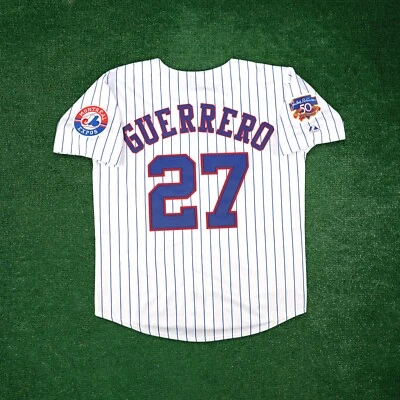 Vladimir Guerrero 1997 Montreal Expos Jackie 50th Anniv. Men's Home White Jersey - Image 1 of 4