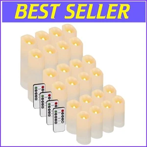 Set of 24 Ivory Matte Flameless LED Candles - Safe & Cozy Romantic Lighting - Picture 1 of 8