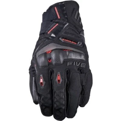 GUANTI MOTO FIVE TFX1 AIRFLOW SHORT BLACK / FLUO RED PROTEZIONE SPORT URBAN - Immagine 1 di 4
