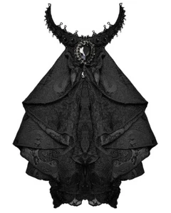 Devil Fashion Régence Cravate Jabot Noir Dentelle Gothique Steampunk Aristocrate - Imagen 1 de 5