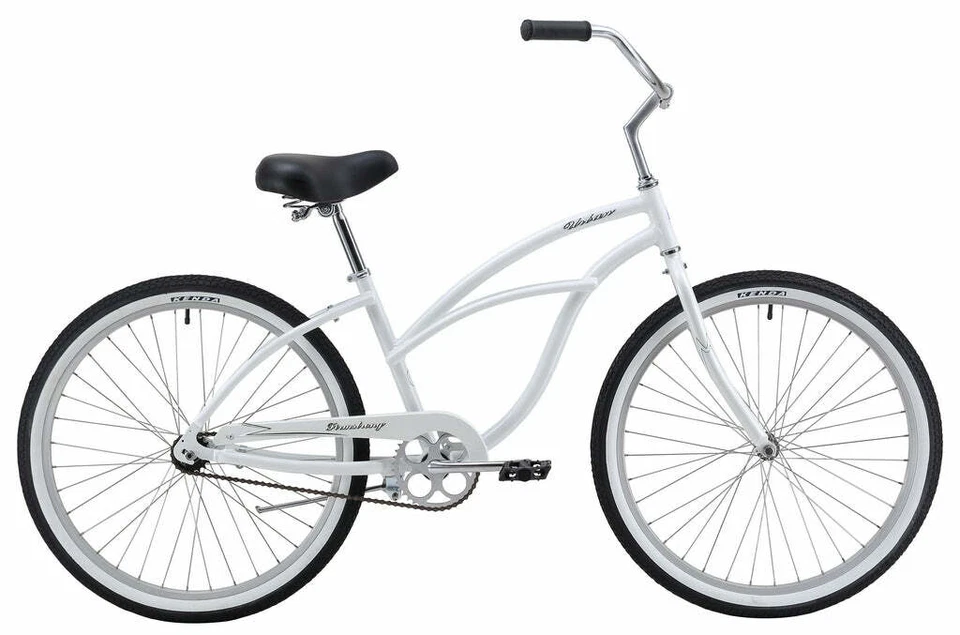 Bicicleta de crucero de playa Firmstrong ALUMINIO 26" blanca de una sola velocidad para dama Foto 1 de 2