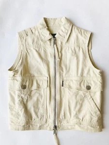 SUPER NICE VINTAGE PIECE! Dsquared2 Off White Cotton Flap Pockets Zipper Vest - Picture 1 of 8