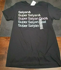 Dragon Ball Super Saiyan God Text Ampersand Graphic T Shirt NEW - Picture 1 of 6