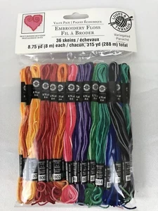 Loops & Threads 6-Strand Embroidery Floss Value Pack 36-8.75 yd each Variegated - Picture 1 of 4