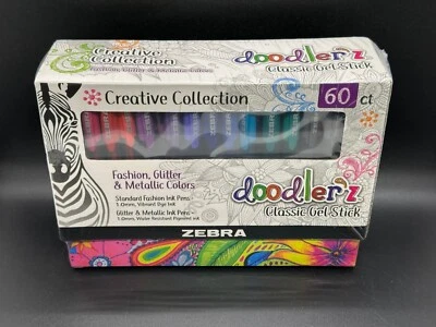 Zebra Doodlerz 60 Ink Pens - Fashion, Glitter, & Metallic Colors - Image 1 of 4
