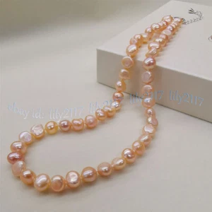 Genuine Natural 8-9mm Multicolor Freshwater Baroque Pearl Beads Necklace 14-48" - Picture 1 of 12