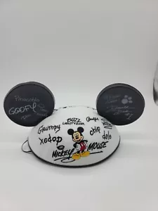 Disney Mickey Mouse Ears White Cap Hat Disney Characters Embroidered Signatures  - Picture 1 of 11