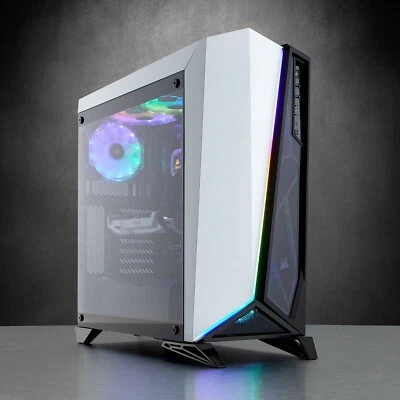 Corsair SPEC-OMEGA RGB Boîtier Gaming ATX Moyen-tour en Verre Trempé - Blanc - Photo 1/4