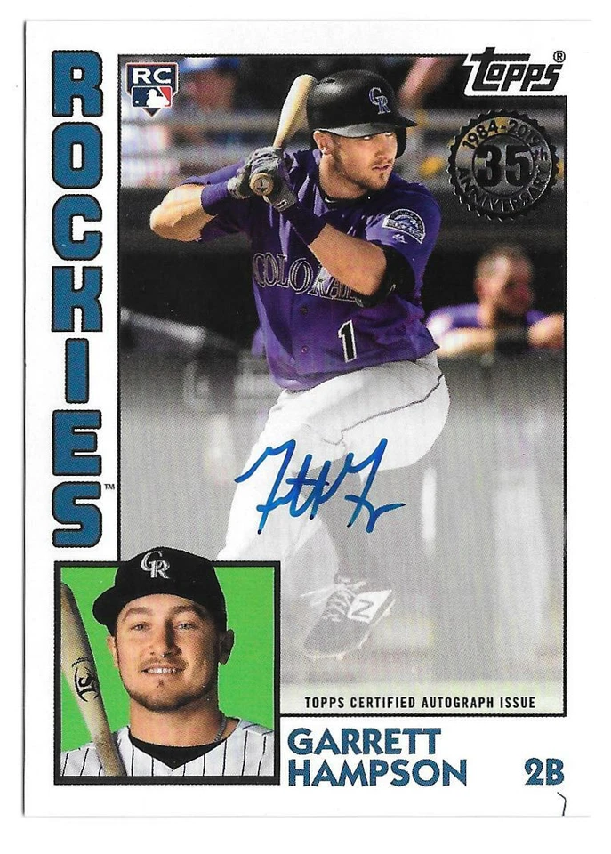  2019 Topps Update GARRETT HAMPSON RC 1984 Topps Auto AUTOGRAPH -ROCKIES- 84A-GH - Image 1 of 1