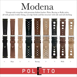 MODENA Premium italienische Kalbsleder Uhrenarmbänder 18mm - 24m von Poletto Cinturini - Bild 1 von 19