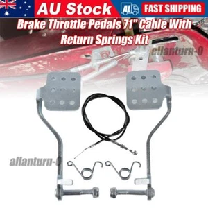 Brake Throttle Pedals 71" Cable Fit 196cc 6.5hp Road Rocket Azusa Fun Go Kart AU - Picture 1 of 8