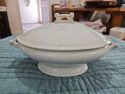Antique Powell & Bishop Ironstone Oval Handled Covered Vegetable Bowl Tureen - Image 1 of 4