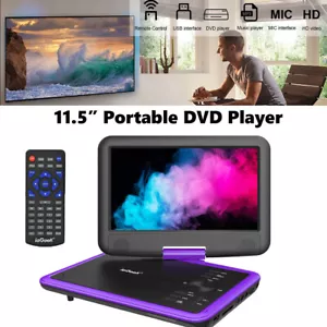 ieGeek 11.5”Portable DVD Player with Swivel Screen 5 Hrs Rechargeable Battery UK - Picture 1 of 7