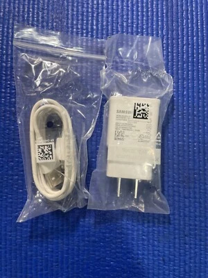NEW Samsung EP-TA200 Fast Charge Travel Charger with USB-C cable  white COLOR - Image 1 of 2