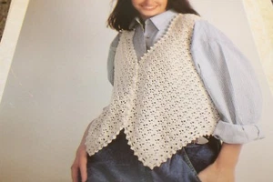 Coats Opera Crochet Cotton Pattern A250-152 Crochet Vest 36-40 - Picture 1 of 1