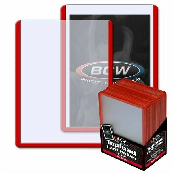 BCW Topload Card Holder 3 x 4" - Red Border, Pack of 25
