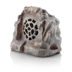 Weather-Resistant Bluetooth Solar-Powered Outdoor Wireless Rock Speaker, Gray - Picture 1 of 11