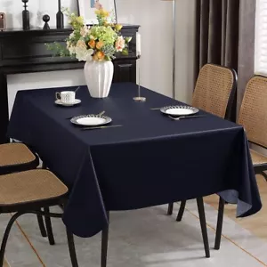 Vinyl Tablecloth With Flannel Backing Waterproof Oilproof Plastic Tablecloths Fo - Picture 1 of 7