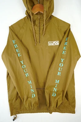 Cortavientos Obey Marrón Libera Tu Mente Raro TALLA PEQUEÑA Foto 1 de 4