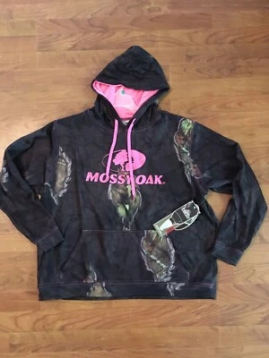 Mossy Oak Women's Eclipse Hoodie Black Pink Hoodie, S - Image 1 of 4