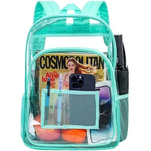Clear Backpack, Heavy Duty Transparent Bookbag, See Through Backpacks for Wom... - Picture 1 of 8