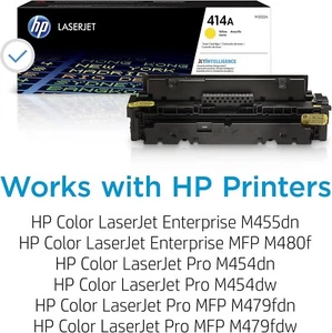 GENUINE HP 414A W2023A YELLOW LASER JET CARTRIDGE NEW Open Box Authentic - Picture 1 of 6
