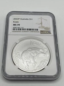 2022 P Australia $1 Koala Silver Dollar NGC MS70 - Picture 1 of 3