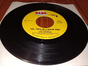 Neil Diamond Girl, You'll Be A Woman Soon / You'll Forget Bang Records 7" 45 - Picture 1 of 3