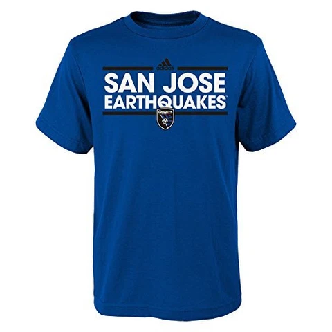 MLS San Jose Earthquakes Boys Dassler Short Sleeve Tee, Small (4), Master Blue Cover