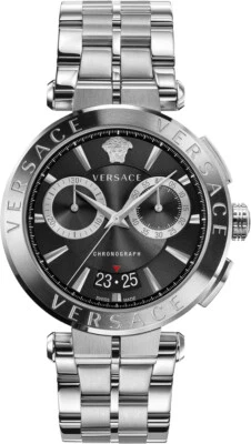 Versace VE1D01520 Aion хронограф черный серебро из нержавеющей стали мужские часы новый - Изображение 1 из 4