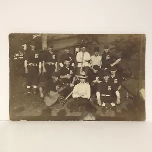 Baseball Team 1909 Emden Illinois Antique RPPC Postcard ES VTG Men Sports - Picture 1 of 10