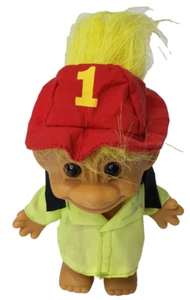 Vintage Russ Troll Doll Firefighter Fireman Figure Toy Yellow Hair 5” - Picture 1 of 9