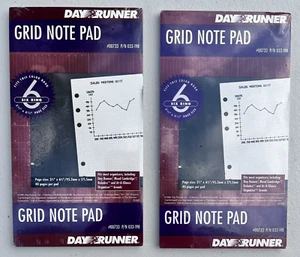 Set 0f 2 Sealed 40 Page (80 Total) Day Runner Grid Note Pads 3.75x.6.75 in New - Picture 1 of 10