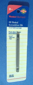 #8 SLOTTED SCREWDRIVER BIT MADE IN USA 3 1/2" LONG MASTER MECHANIC HIGH QUALITY - Picture 1 of 1