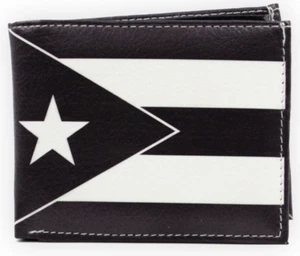 Men's Bifold Puerto Rico Flag Printed Wallet Handcrafted Vegan Leather,GIFT BOX - Picture 1 of 8
