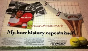 DUNLOP TENNIS (McENROE, HOAD, LAVER) - Vintage Original (NOT Repro!) ADVERT - Picture 1 of 1