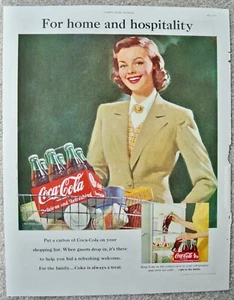 1951 Coca Cola Zeitschrift Anzeige Werbung Cola ist immer ein Genuss - Bild 1 von 3