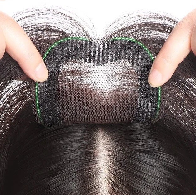2.3"x3.15"/4" No Clips/Tapes Friction to fix 100% Human Hair Hairline Topper 10" - Image 1 of 4