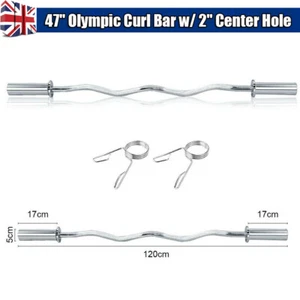 4FT Standard Olympic Super EZ Curl Barbell Curl Bar Threaded Curl Bar 2" Lifting - Picture 1 of 8