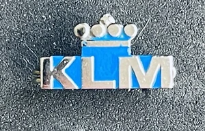 KLM Airlines Enamel Lapel Pin - Crown Logo - Pin-back - Picture 1 of 2